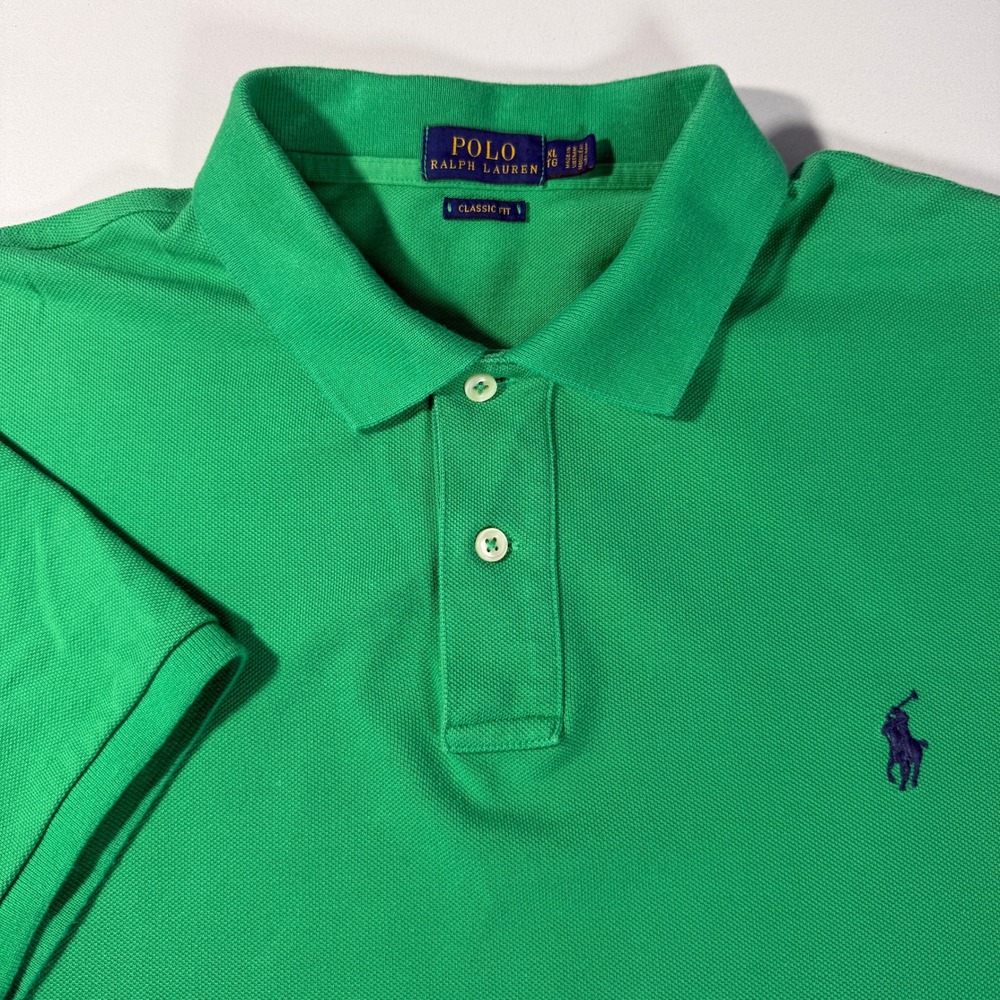 Polo Ralph Lauren Kids XL Green Classic Fit Short Sleeve Pique‎ Polo Shirt